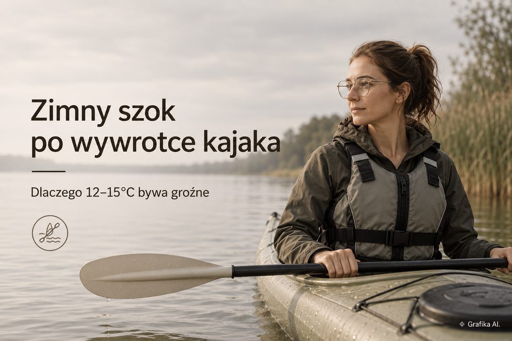 Zimny szok po wywrotce kajaka w wodzie o temperaturze 12–15°C